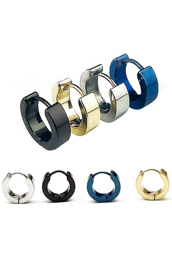 Stainless Steel Unique Small Hoop Earrings for Men Huggie Earrings 1 Pairs
