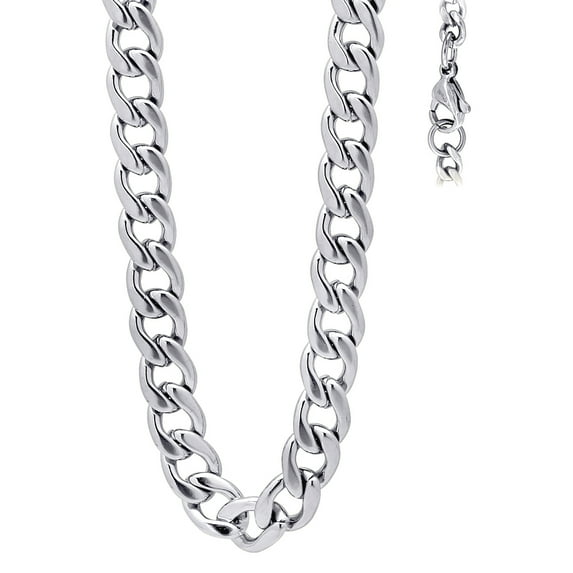 Stainless Steel Unisex 7mm 18 Inch Comfort Curb Fashion Link Chain Necklace Chain Necklace for Women and Men