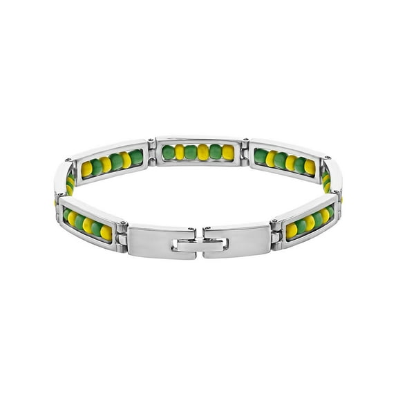 Stainless Steel Unisex Link Wristband Inside Santeria Babalawo Orula Bracelet 7"