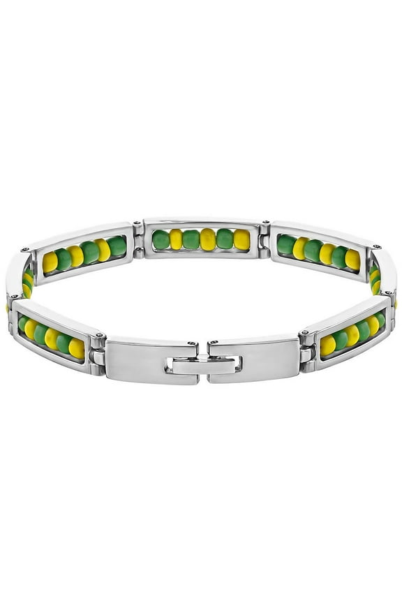 Stainless Steel Unisex Link Wristband Inside Santeria Babalawo Orula Bracelet 7"