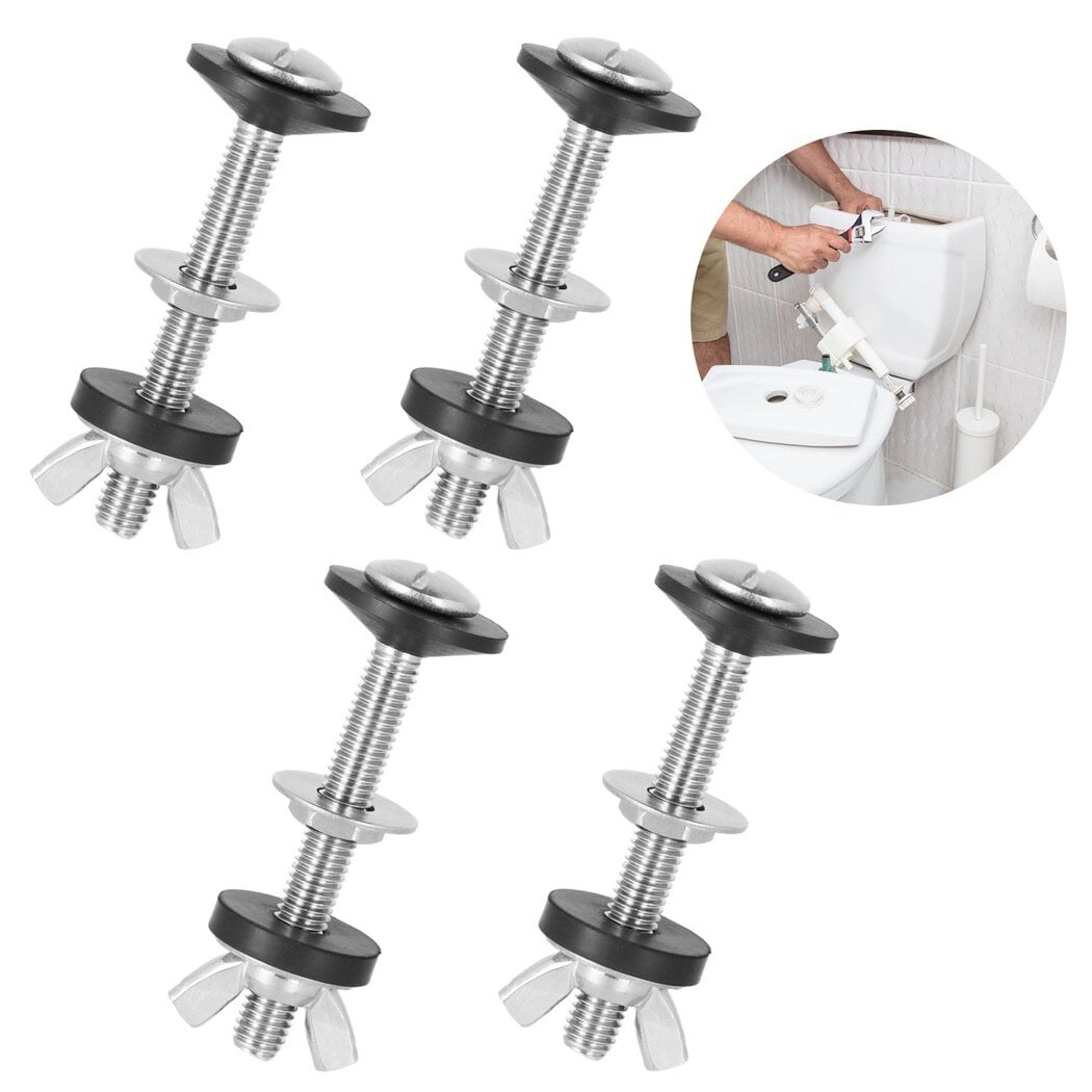 Stainless Steel Universal 4Pack Toilet Bolts, Rustproof TanktoBowl