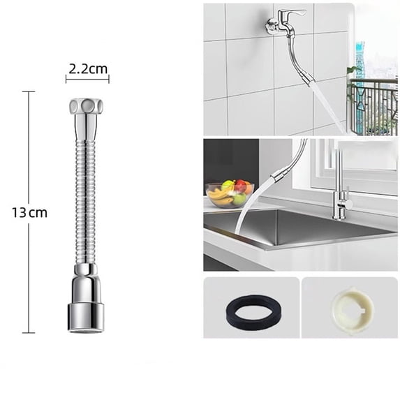 Stainless Steel Universal Kitchen Faucet Extender Nozzle Aerator Bendable