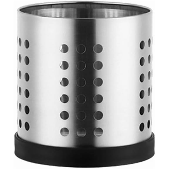 Stainless Steel Utensil Holder Chopsticks Rack Spoons Holder Utensil Drying Cylinder Cooking Utensil Holder Utensil Caddy, Kitchen Utensil Organizer Spatula Holder for Countertop, Silver, Large, 1pc