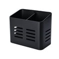 thumbnail image 1 of Stainless Steel Utensil Holder, Cutlery Caddy With Drain Holes, Double Chopstick Organizer Basket for Kitchen Countertop Storage, Black, 1 of 8