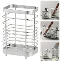 Stainless Steel Utensil Holder & Drying Rack - Silverware Cutlery Organizer for forks,Spoons,Chopsticks,Large,Removable Base