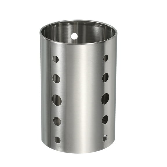 Stainless Steel Utensil Holder, Kitchen Cutlery Holder Straight Flatware Organizer for Forks Silver