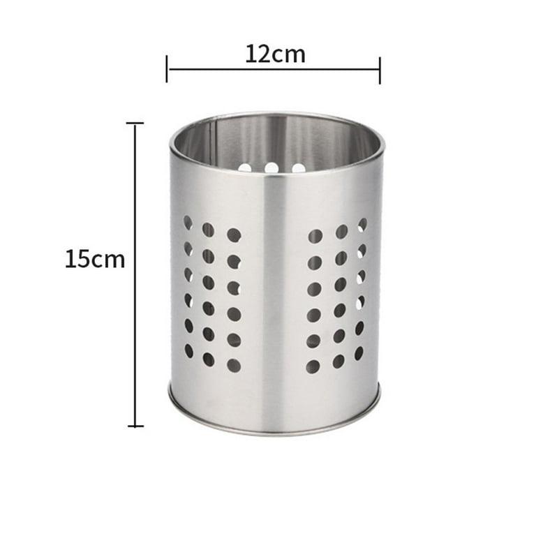 Stainless Steel Utensil Holder Sturdy Silverware Drainer Basket Utility Utensil Drying Rack Silverware Drying Rack for Countertop Silver 6inch