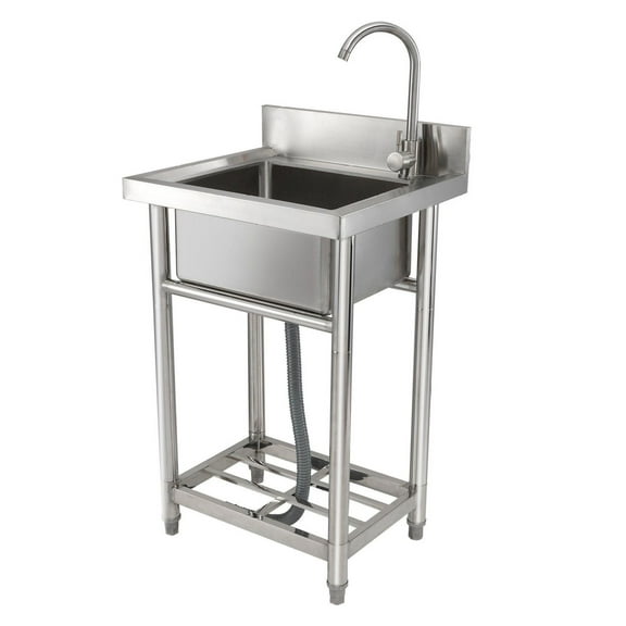 Stainless Steel Utility Sink - 16x13x8.7in Freestanding Sink w/ Legs