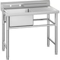 thumbnail image 1 of Stainless Steel Utility Sink 29"x25"x37" Single Bowl with Drainboard, Basket Strainer & Splash Guard –Rust Resistant for Commercial & Residential Use, 1 of 7