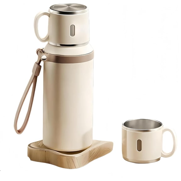 Stainless Steel Vacuum-Insulated Bottle with Lidded Cup, 316 Stainless King Travel Mug, Wide Mouth Leakproof Water Bottle for Hot & Cold Drinks, Travel, Gym, School