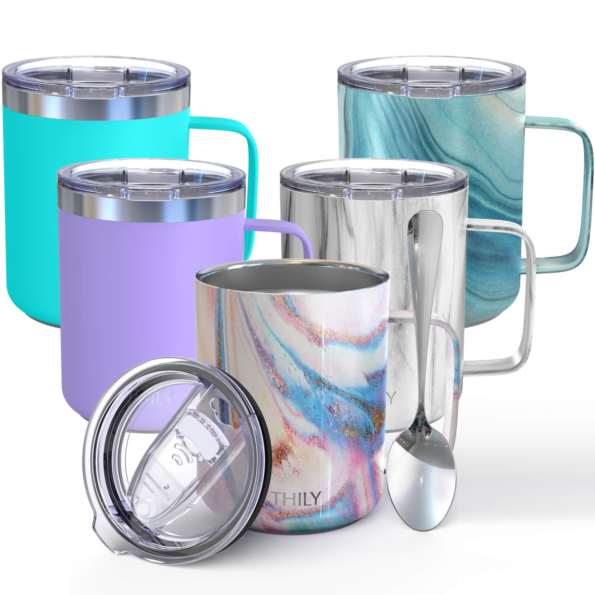 24oz Stainless Steel tumbler Milk Cup Double Wall Vacuum Insulated Mugs  Metal Wine Glass with handles coffee mug cup