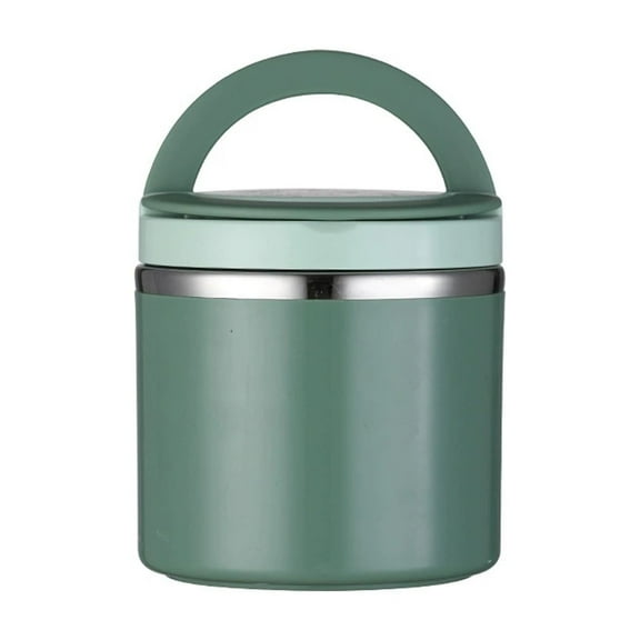 Stainless Steel Vacuum Insulated Food Jar for Adults Wide Mouth Lunch Container with Leak-Proof Soup Thermo Bento Box for Hot Food and Cold Food | Office, Travel Green
