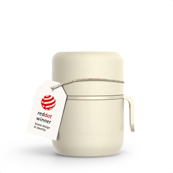 Stainless Steel Vacuum Insulated  Jar - Leakproof Lunch Pot & Lunch Jar for Hot and Cold , Wide Mouth, Portable Soup Container for Work & Travel (Almond Beige, 12oz)