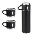 thumbnail image 1 of Stainless Steel Vacuum Insulated Thermos Bottle with Drinking Cup, Leakproof Double Wall Travel Flask for Hot & Cold Coffee, Tea & Water(Black,500ML / 17Oz), 1 of 4