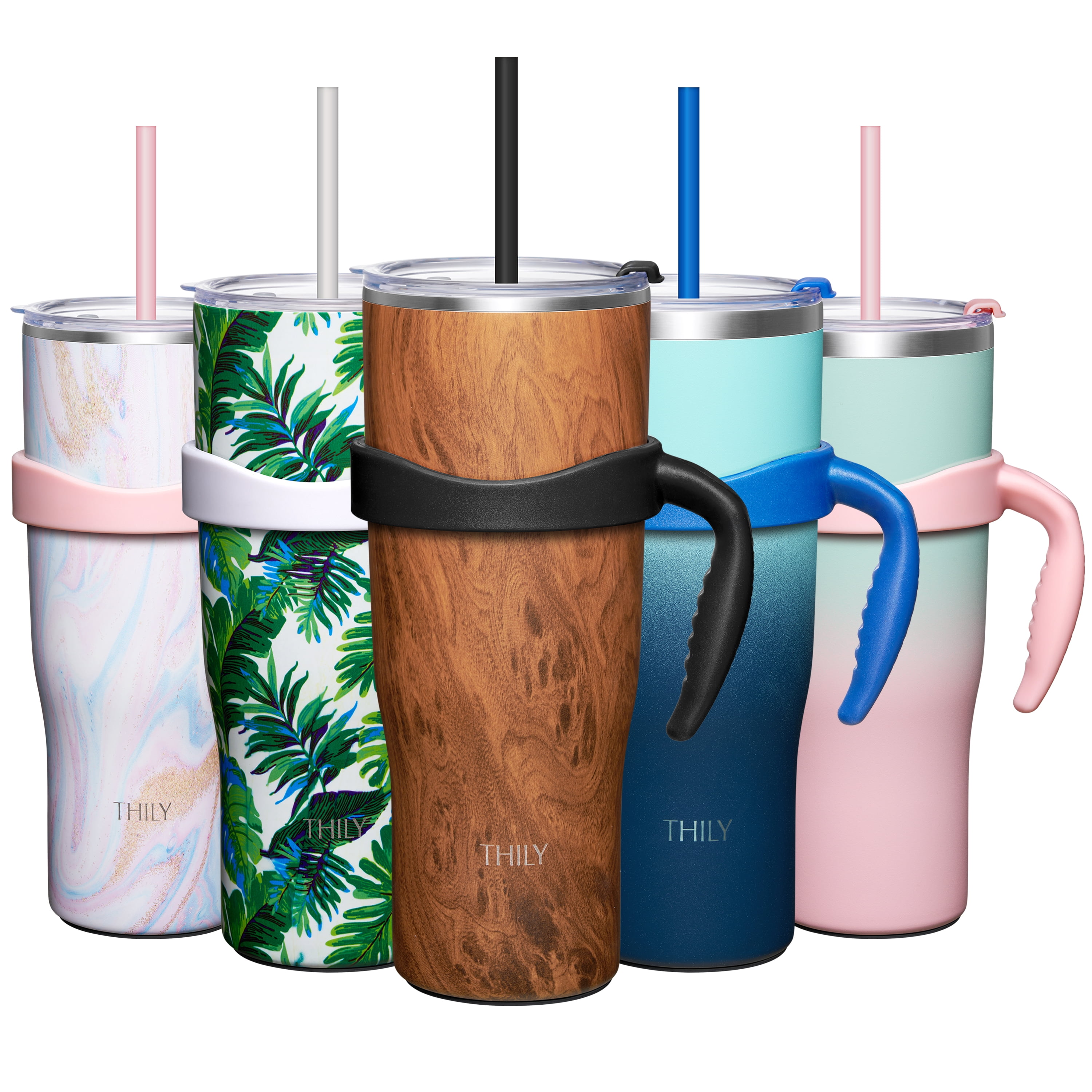 40Oz Tumbler with Handle,Stainless Steel Travel Mug with 2-In-1Straw and  Sip Lid