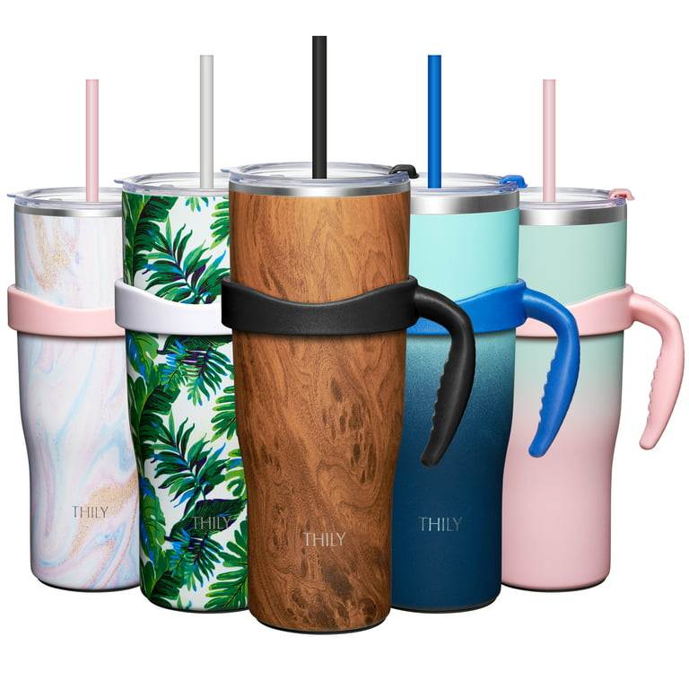 Insulated Travel Mug Tumbler with Handle.40 oz Coffee Tumbler with Lid and  Straw