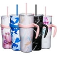 thumbnail image 1 of Stainless Steel Vacuum Insulated Tumbler - THILY 40 oz Coffee Travel Mug with Handle and Lids, Sweat Proof, Keep Drinks Cold for 34 Hours or Hot for 12 Hours, Pink Ripple, 1 of 5
