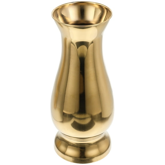 Stainless Steel Vase Home Decor Office Metal Statue Flower Gold Pot Arrangement Floral Table