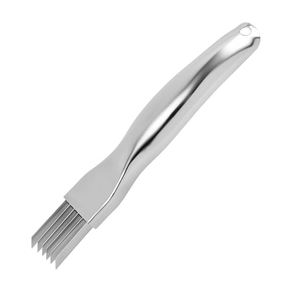 Stainless Steel Vegetable Cutter and Chopper for Scallions, Peppers, and Garlic - Portable Manual Kitchen Gadget for Quick Meal Prep