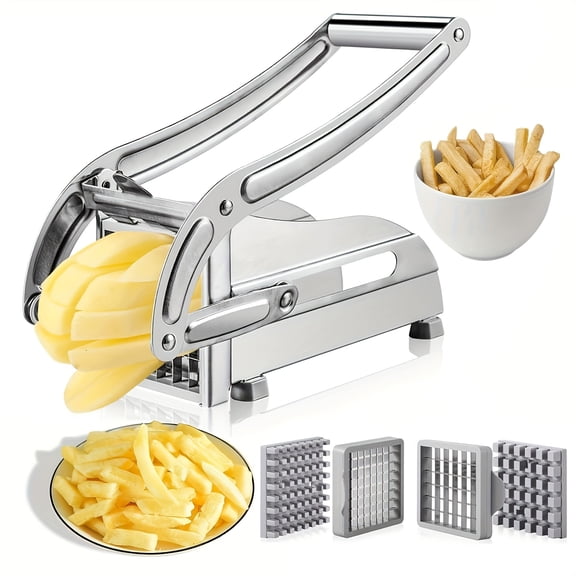 Stainless Steel Vegetable French Fry Cutter, Multi-Purpose Chopper for Potatoes, Onions & Carrots - Kitchen Gadget