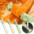 thumbnail image 1 of Stainless Steel Vegetable & Fruit Peeler - Foldable, Ergonomic Kitchen Peeler with Non- Grip for Peeling, Slicing & Julienne - Dishwasher Safe, 3 Pack, 3 Colors 1 PC Each, 1 of 11