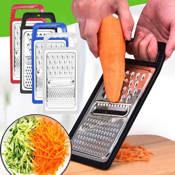 Stainless Steel Vegetable Julienne Shredder with Handle, Multi-Hole Potato Radish Cucumber Grater Slicer for Fast Prep and Easy Cleaning