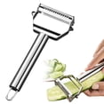 thumbnail image 1 of Stainless Steel Vegetable Peeler with Julienne Blade, Multifunctional Fruit & Potato Peeler, Ergonomic Round Handle Kitchen Peeler for Carrots Apples Cucumbers Salad Prep, 1 of 8