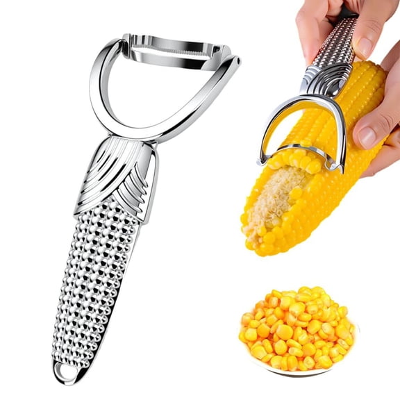 Stainless Steel Vegetable Peeler, Professional Corn Shucker Off The Cob, Effortless Cob Stripping, Rust-Resistant Build, Die-Cast Body, Sturdy & Durable, Prevent Cracking Or Blade Falling Off