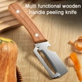 thumbnail image 1 of Stainless Steel Vegetable and Potato Peeler | Multifunctional Peeling Knife for Kitchen | Wide Blade, Curved Edge, Ergonomic Wood Handle | Bottle Opener | 7.48x1.57 in | 1 Pack, 1 of 8