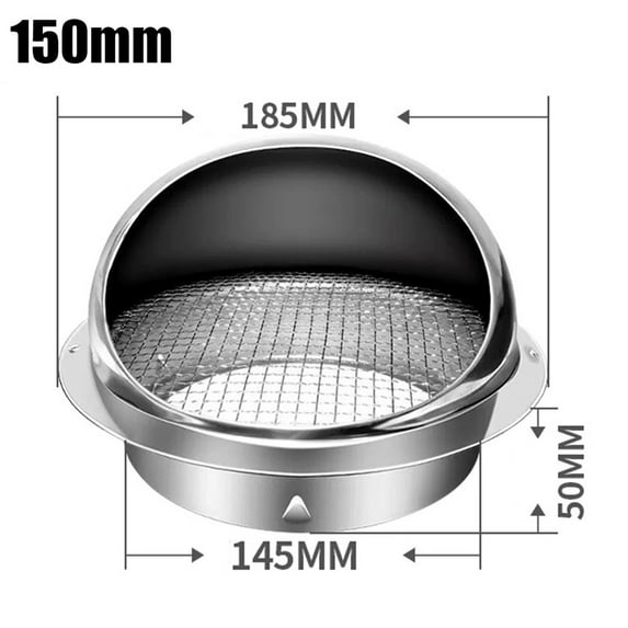 Stainless Steel Vent Grille Round Brushed External Extraction Wall Vent