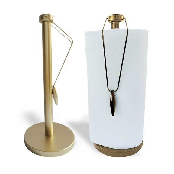 Stainless Steel Vertical Paper Roll Towel Holder Tissue Storage Rack For Kitchen, Gold