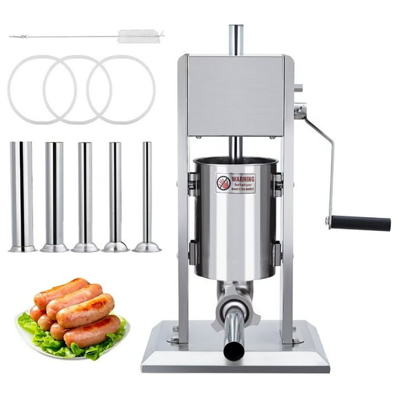 Stainless Steel Vertical Sausage Stuffer, 7LB/3L Sausage Maker Machine, Dual Speed, Easy Clean Up Sausage Maker