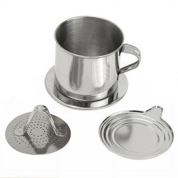 Stainless Steel Vietnamese Coffee Drip Press Maker Single Cup For Office L2W3
