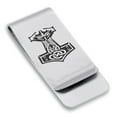 thumbnail image 1 of Stainless Steel Viking Mjolnir (Thor’s Hammer) Classic Slim Money Clip Credit Card Holder, 1 of 2