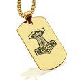thumbnail image 1 of Stainless Steel Viking Mjolnir (Thor’s Hammer) Dog Tag Pendant Necklace, 1 of 3