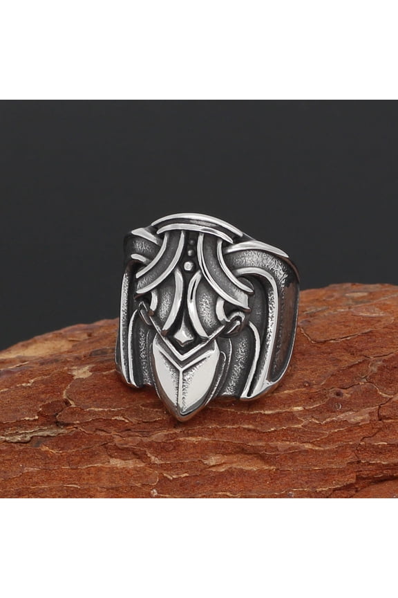 Stainless Steel Viking Ring Celtic Wolf Ring Pirate Odin Raven Ring Titanium Steel Ring for Men and Women Fashion Jewelry