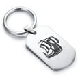 thumbnail image 1 of Stainless Steel Viking Ship Dog Tag Keychain Circle Ring, 1 of 2