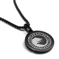 thumbnail image 1 of Stainless Steel Viking Ulfhednar Wolves Round Medallion Pendant Necklace, 1 of 3
