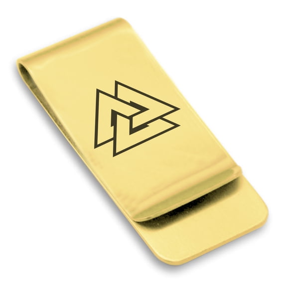 Stainless Steel Viking Valknut Classic Slim Money Clip Credit Card Holder