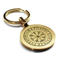 thumbnail image 1 of Stainless Steel Viking Vegvisir (Compass) Round Medallion Keychain Circle Ring, 1 of 2