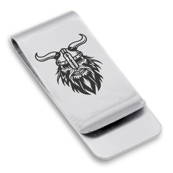 Stainless Steel Viking Warrior Champion Classic Slim Money Clip Credit Card Holder
