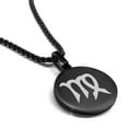 thumbnail image 1 of Stainless Steel Virgo Zodiac Sign (Maiden) Round Medallion Pendant Necklace, 1 of 3