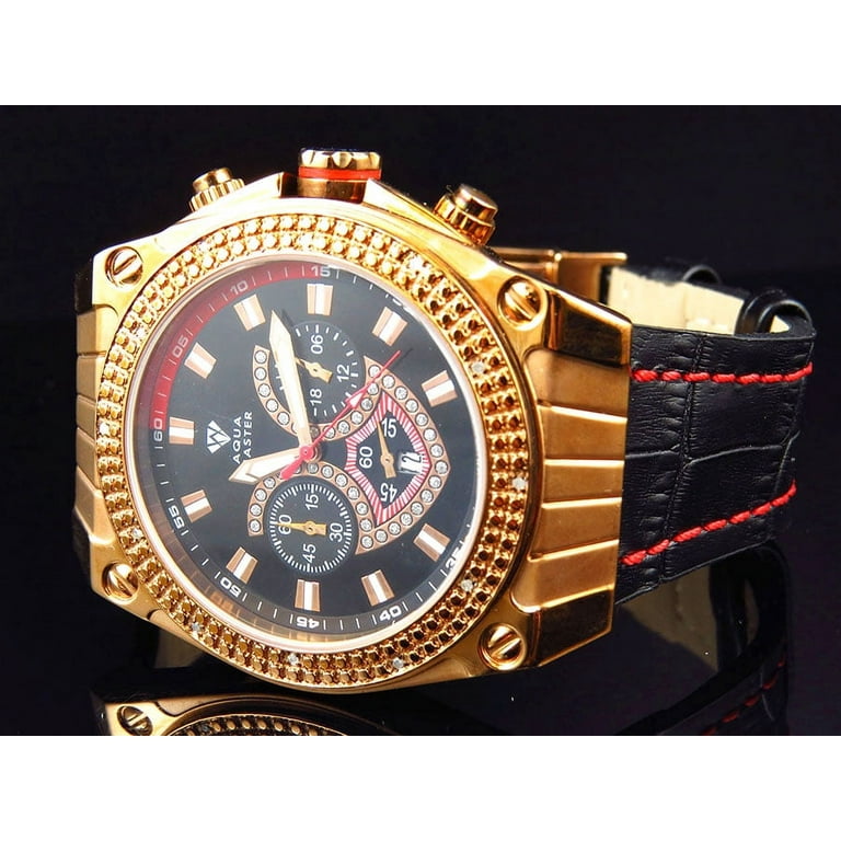 Stainless Steel W#304 Diamond Watch In Rose Gold Finish Ct