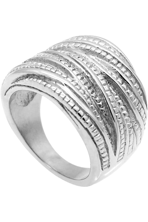 Stainless Steel WRap Braided Knot Style Statement Wedding Party Ring