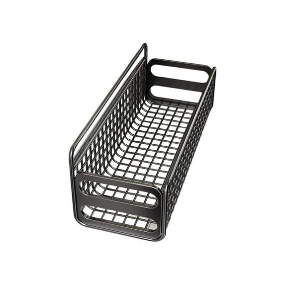 Stainless Steel Wall Basket for Kitchen & Bathroom – Rust-Resistant Storage Rack with Hooks, Mesh Design for Toiletries, Seasonings, Sundries Organization