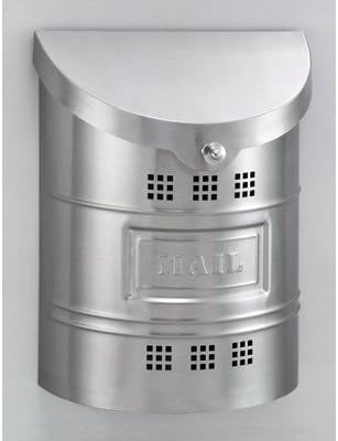 Large Stainless Steel Wall Mount Mailbox - Brushed Finish, 11.25"W X 14.5"H X 4.5"D, Square Window