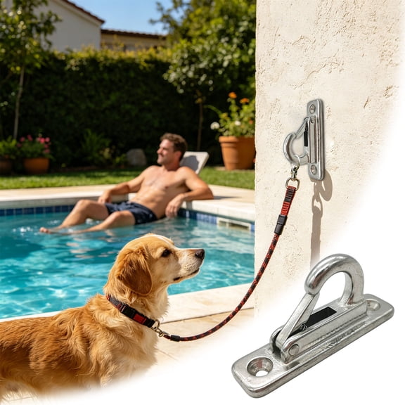 Stainless Steel Wall Mount Dog Leash Hook, Heavy Duty Pet Chain Parking Holder for Indoor Outdoor