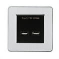 thumbnail image 1 of Stainless Steel Wall Mount Dual USB Charger Power Plug Adapter Panel, 1 of 8