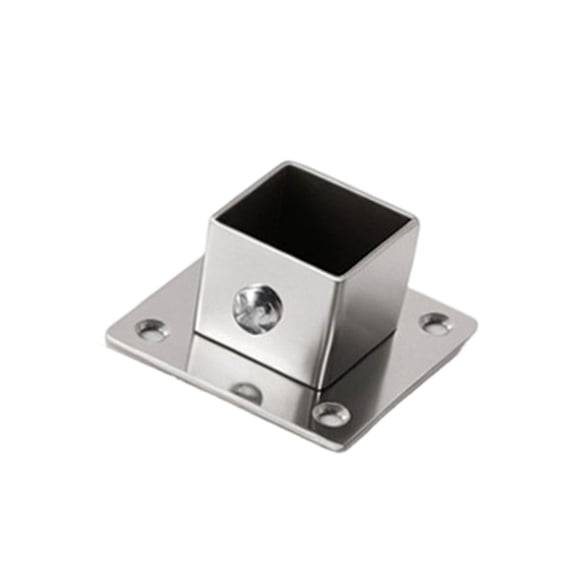 Stainless Steel Wall Mount Flanges Mount Rusts Proof Square Tube Flanges Bracket for Home Wardrobe Organization