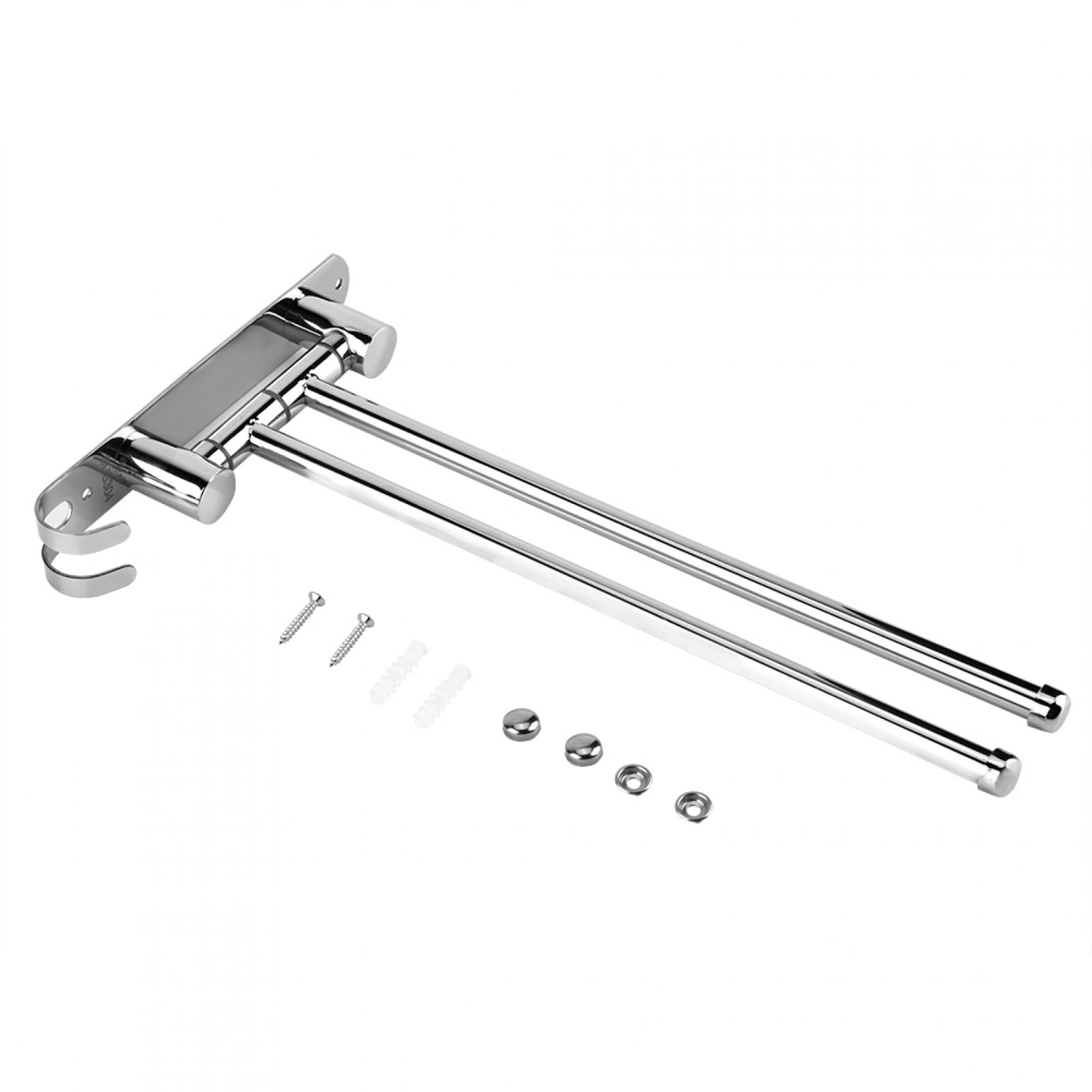 Stainless Steel Wall Mount Rotary Towel Rack Bathroom Towels Rail with